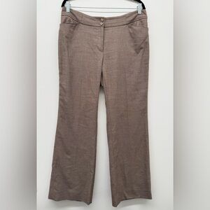 WHBM Legacy Modern Boot Trouser Bootcut Pants Brown Tweed 12R